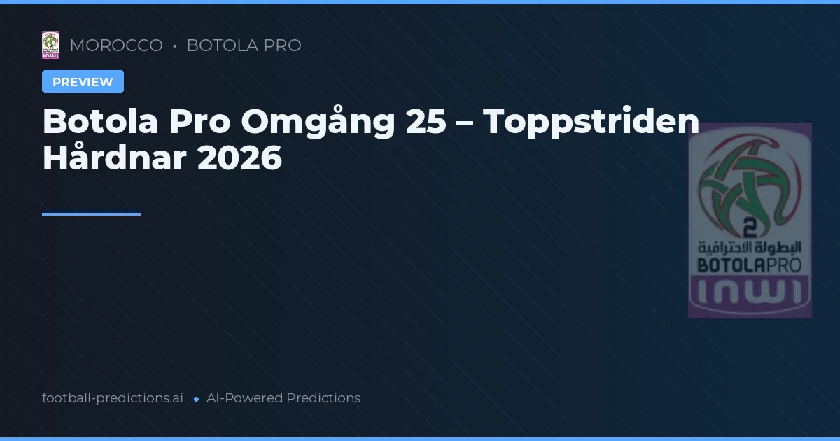 Botola Pro Omgång 25 – Toppstriden Hårdnar 2026