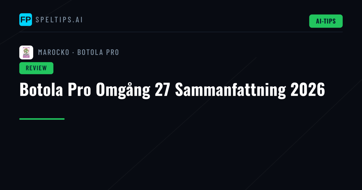 Botola Pro Omgång 27 Sammanfattning 2026