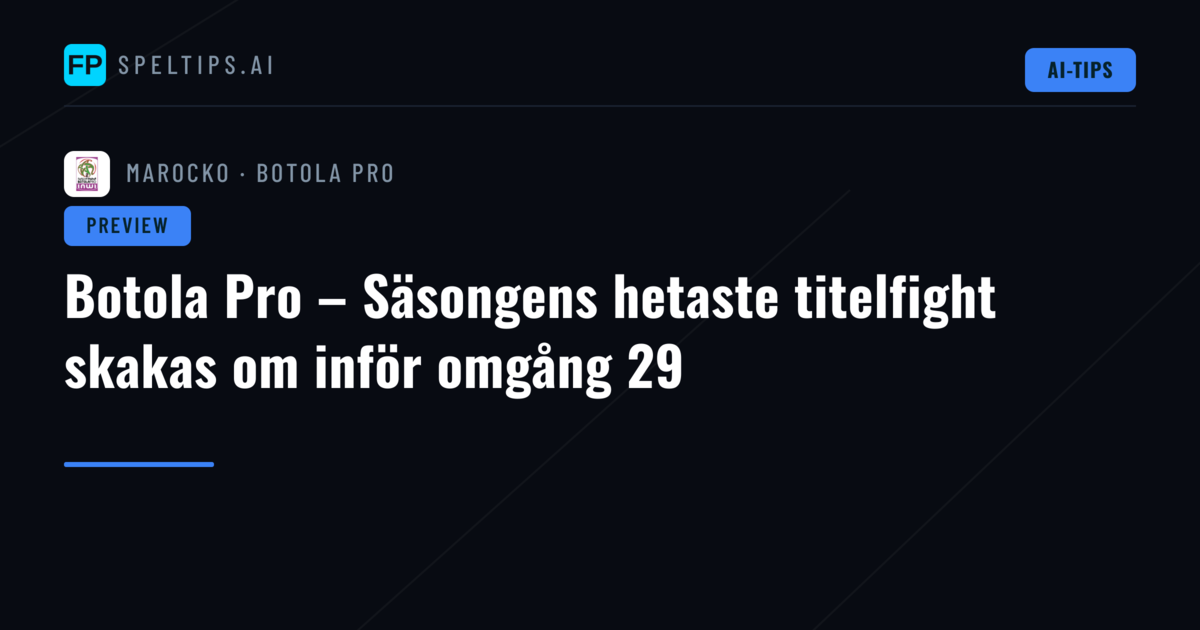 Botola Pro – Säsongens hetaste titelfight skakas om inför omgång 29
