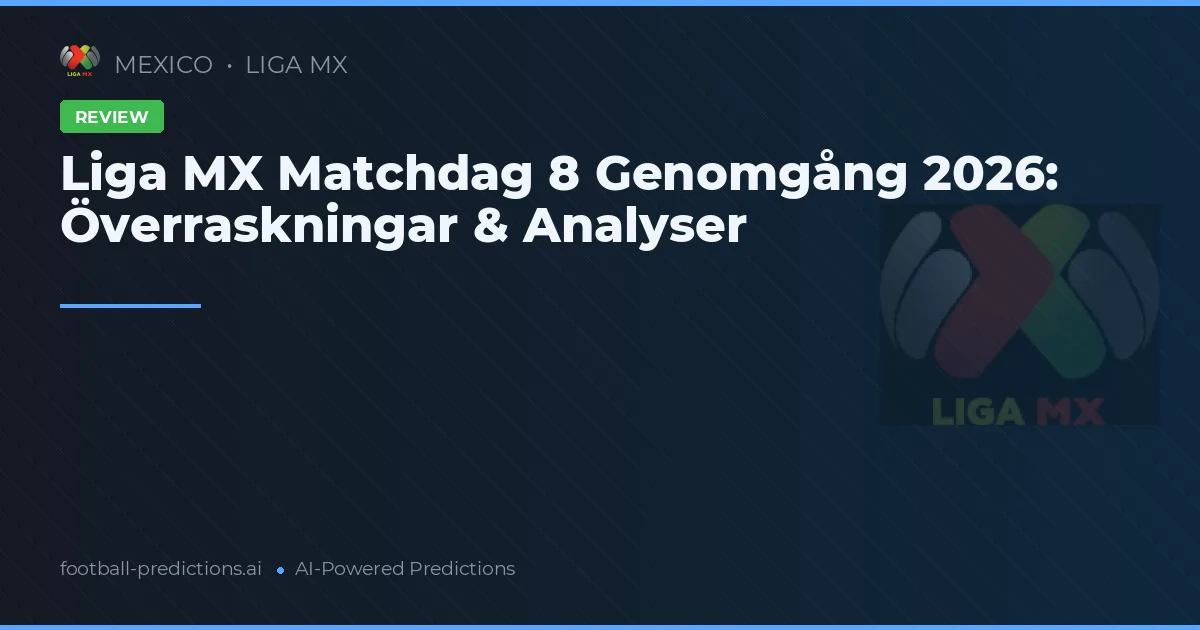 Liga MX Matchdag 8 Genomgång 2026: Överraskningar & Analyser