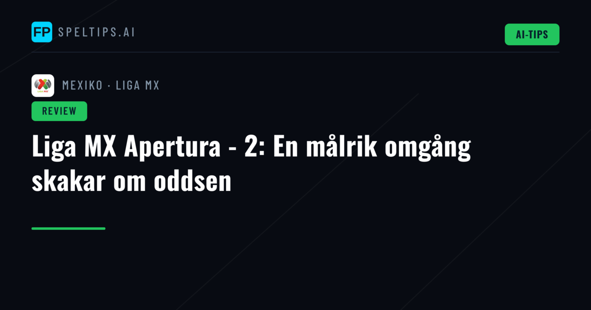 Liga MX Apertura - 2: En målrik omgång skakar om oddsen