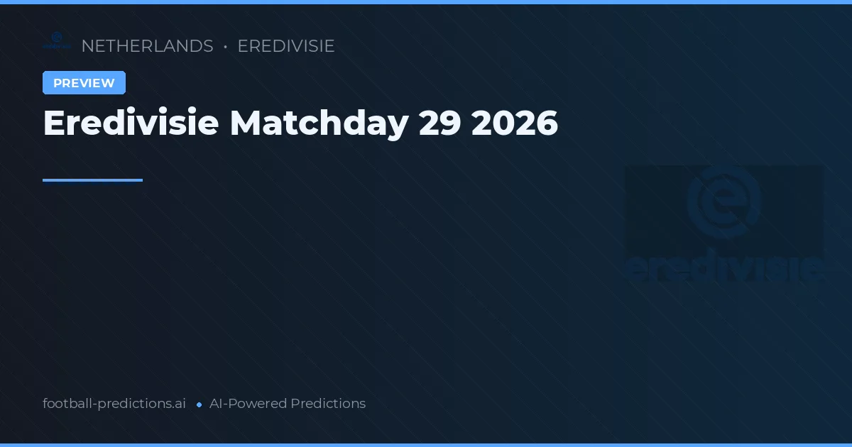 Eredivisie Matchday 29 2026