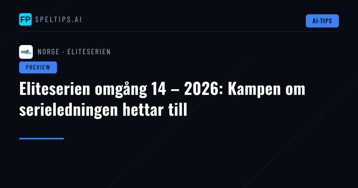 Eliteserien omgång 14 – 2026: Kampen om serieledningen hettar till