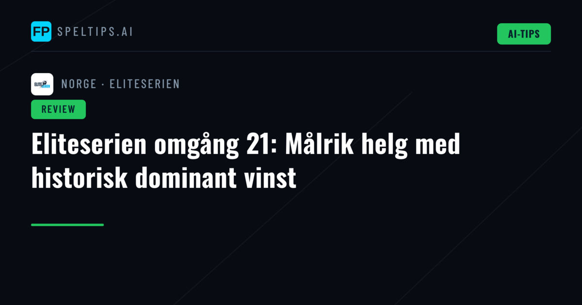 Eliteserien omgång 21: Målrik helg med historisk dominant vinst