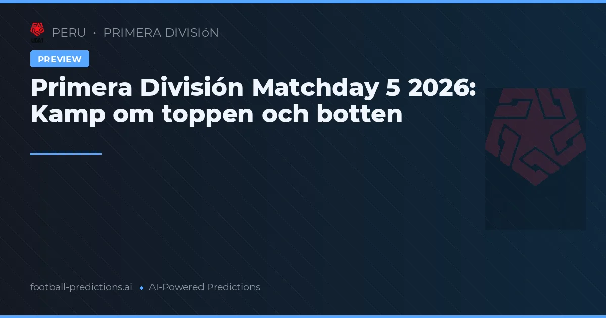Primera División Matchday 5 2026: Kamp om toppen och botten