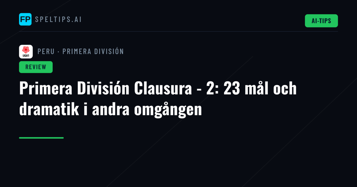 Primera División Clausura - 2: 23 mål och dramatik i andra omgången