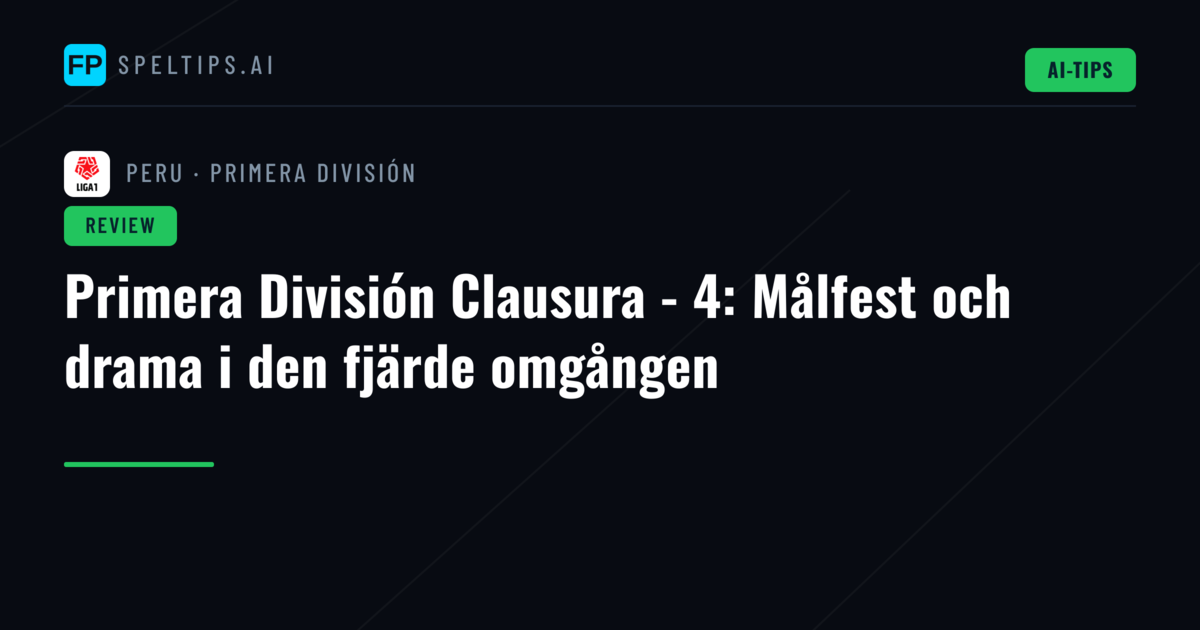 Primera División Clausura - 4: Målfest och drama i den fjärde omgången