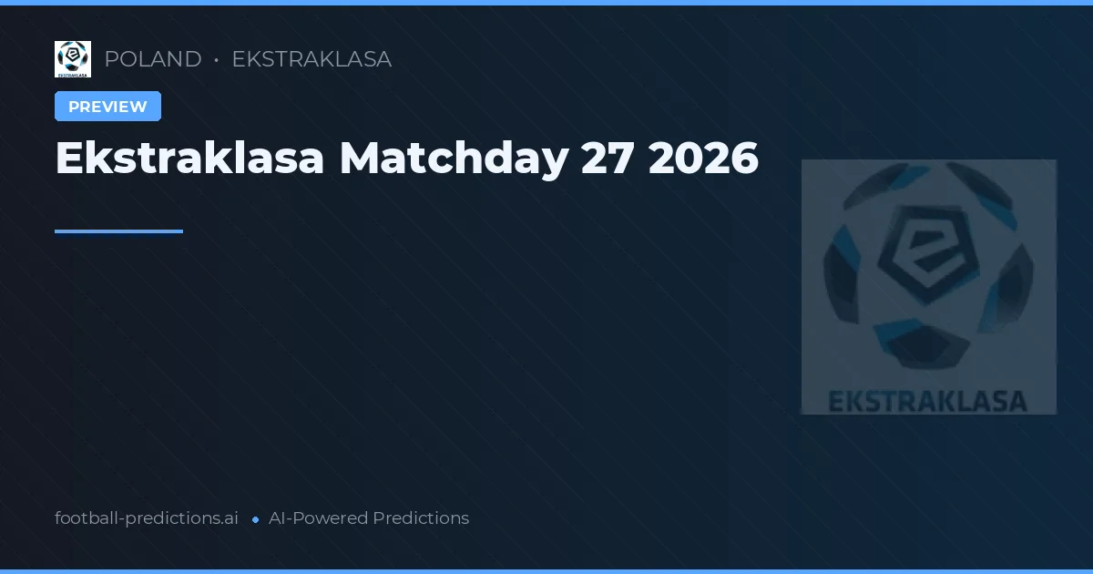 Ekstraklasa Matchday 27 2026