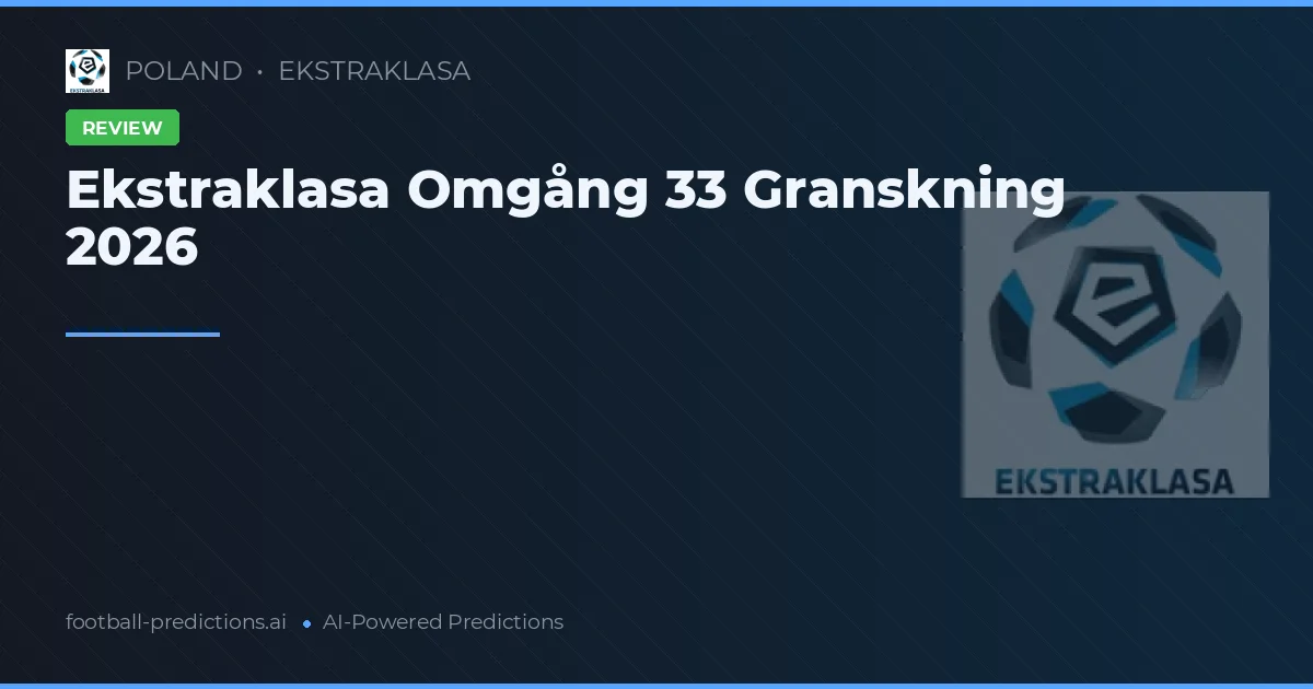 Ekstraklasa Omgång 33 Granskning 2026