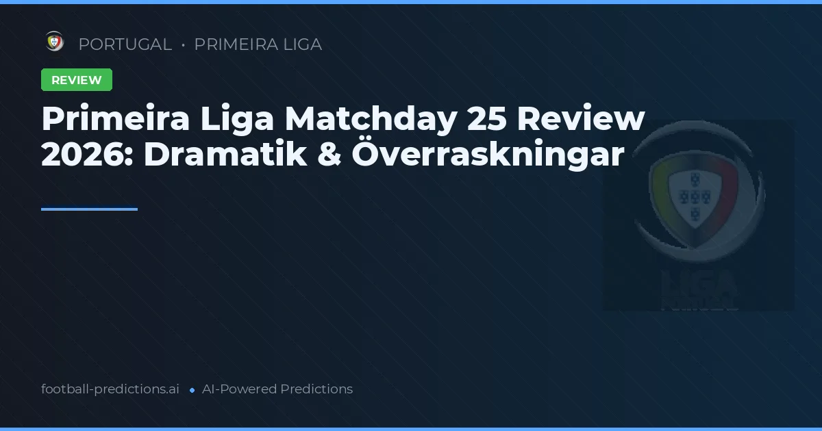 Primeira Liga Matchday 25 Review 2026: Dramatik & Överraskningar