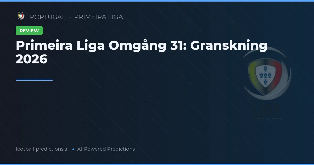 Primeira Liga Omgång 31: Granskning 2026