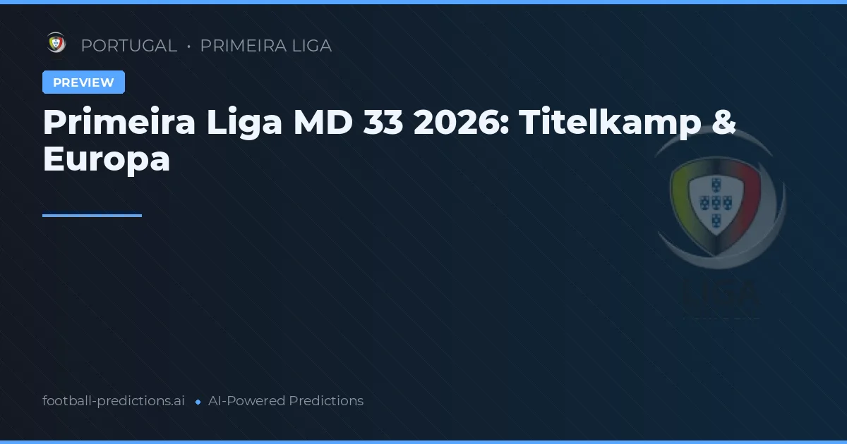 Primeira Liga MD 33 2026: Titelkamp & Europa