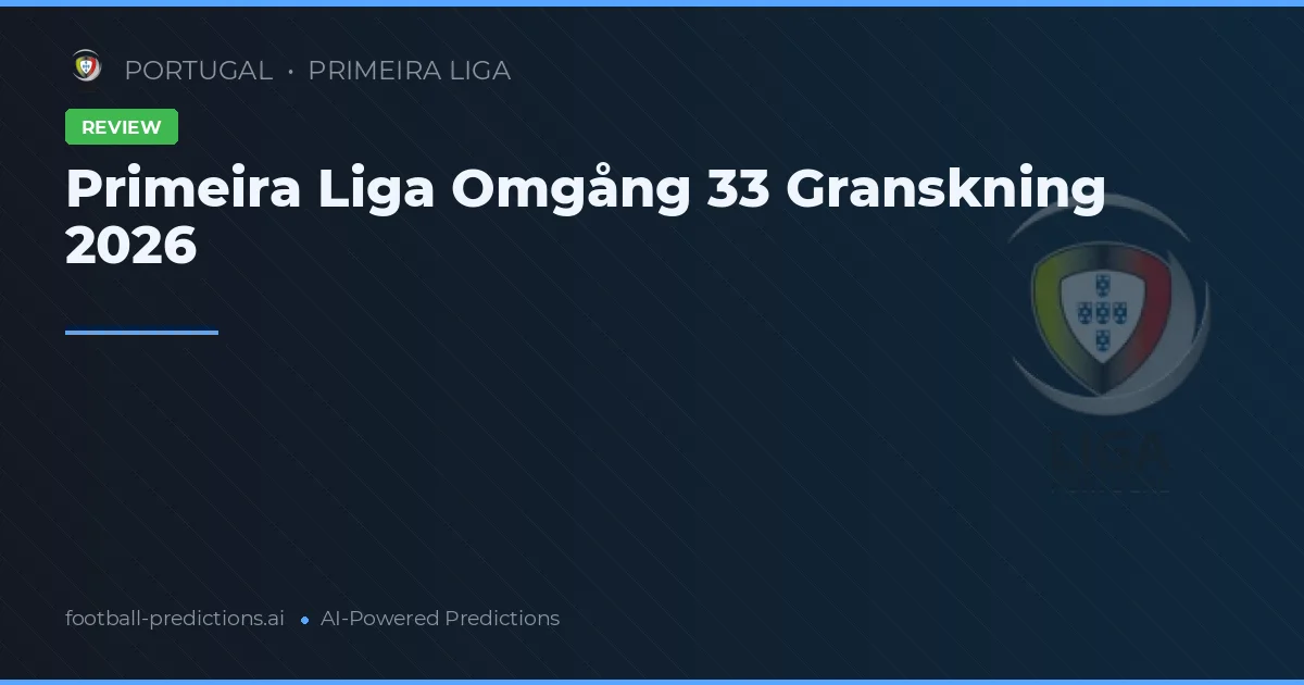 Primeira Liga Omgång 33 Granskning 2026