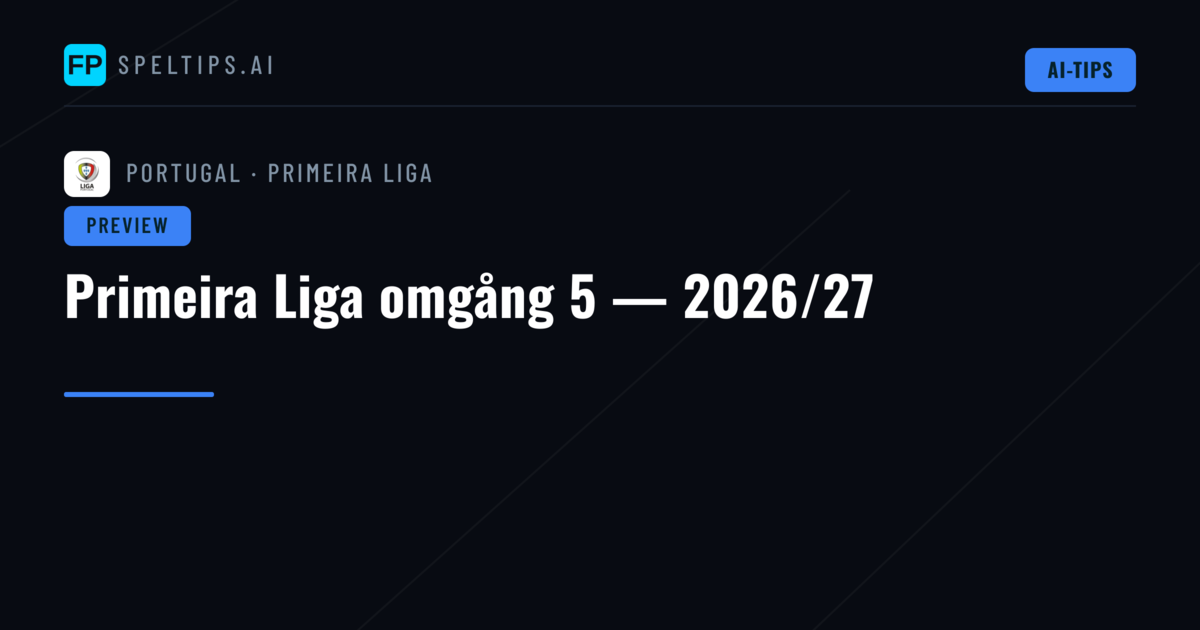 Primeira Liga omgång 5 — 2026/27