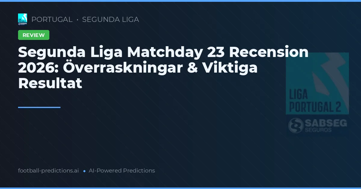 Segunda Liga Matchday 23 Recension 2026: Överraskningar & Viktiga Resultat