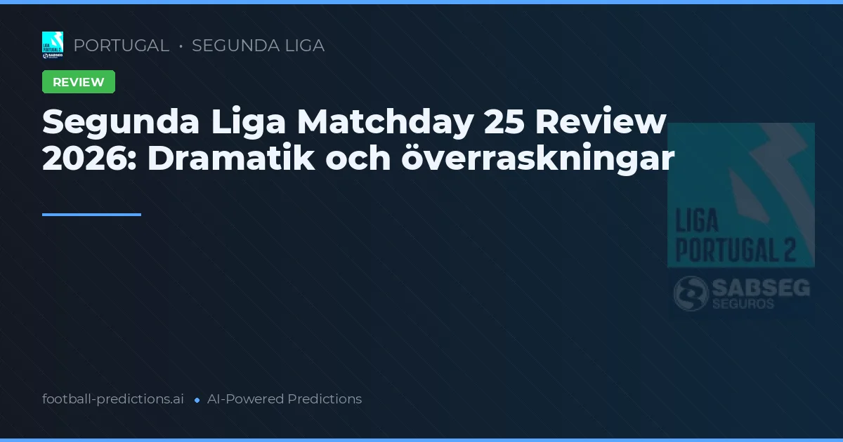 Segunda Liga Matchday 25 Review 2026: Dramatik och överraskningar