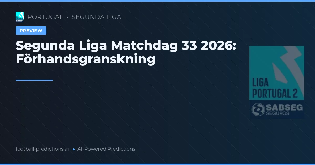 Segunda Liga Matchdag 33 2026: Förhandsgranskning