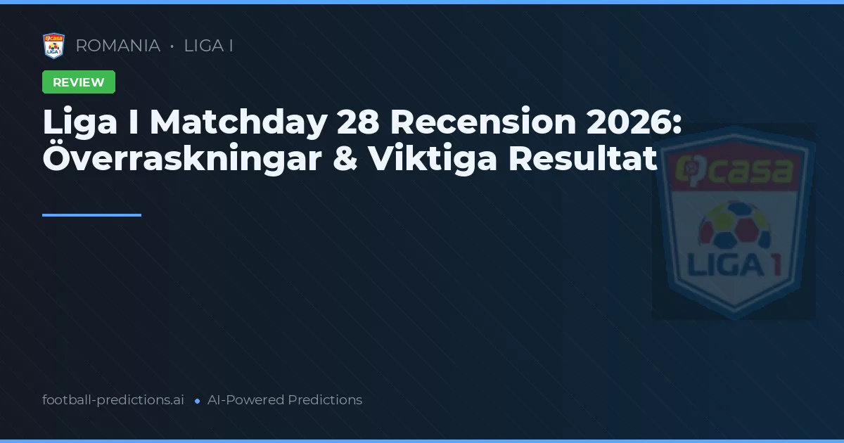 Liga I Matchday 28 Recension 2026: Överraskningar & Viktiga Resultat