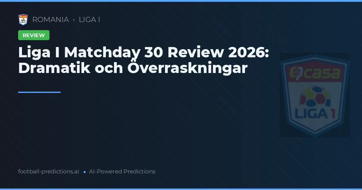 Liga I Matchday 30 Review 2026: Dramatik och Överraskningar