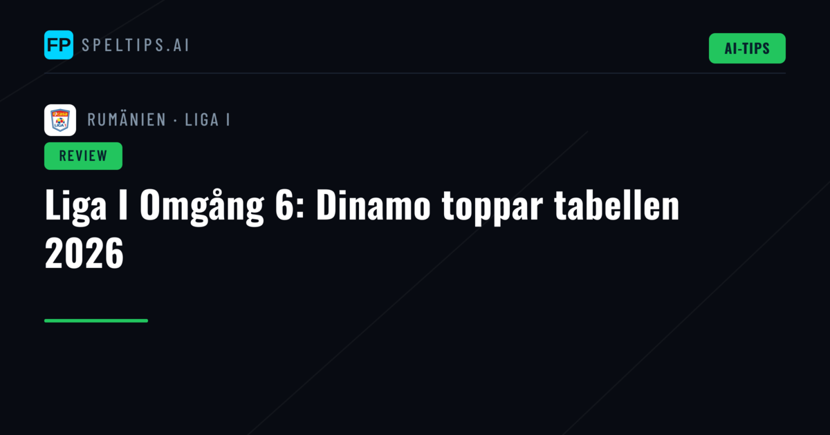 Liga I Omgång 6: Dinamo toppar tabellen 2026