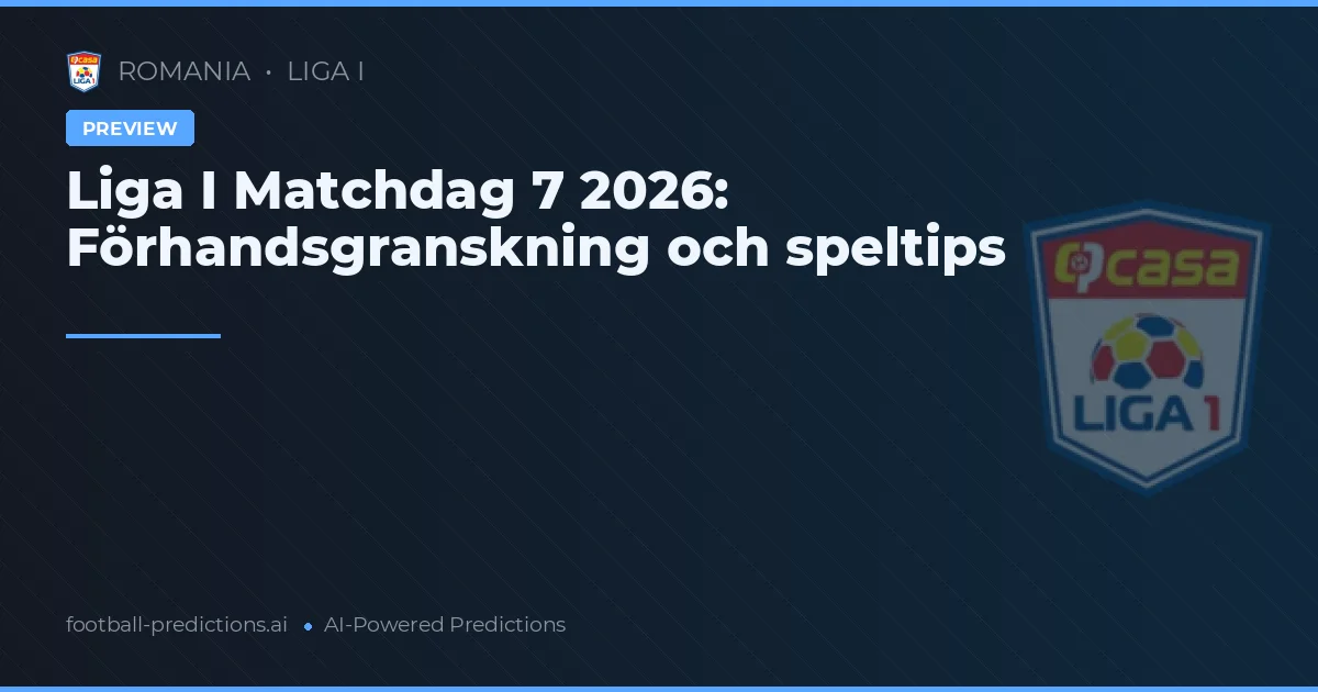 Liga I Matchdag 7 2026: Förhandsgranskning och speltips