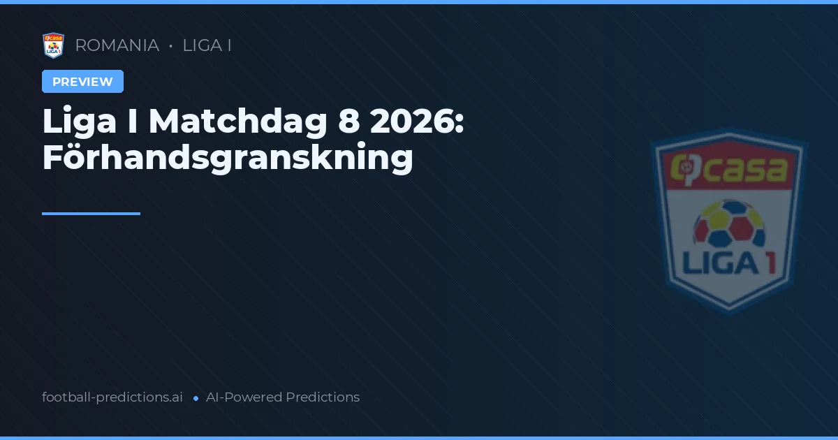 Liga I Matchdag 8 2026: Förhandsgranskning
