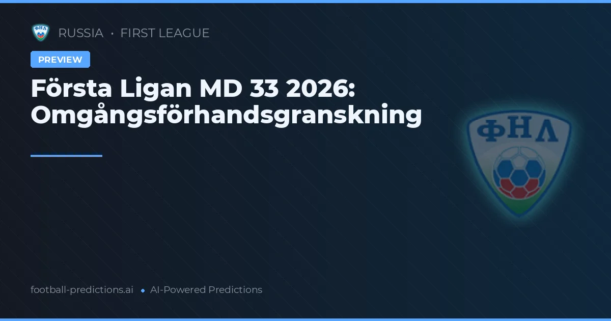 Första Ligan MD 33 2026: Omgångsförhandsgranskning
