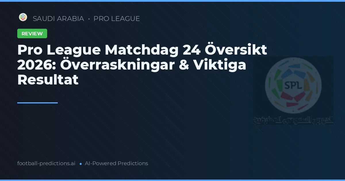 Pro League Matchdag 24 Översikt 2026: Överraskningar & Viktiga Resultat