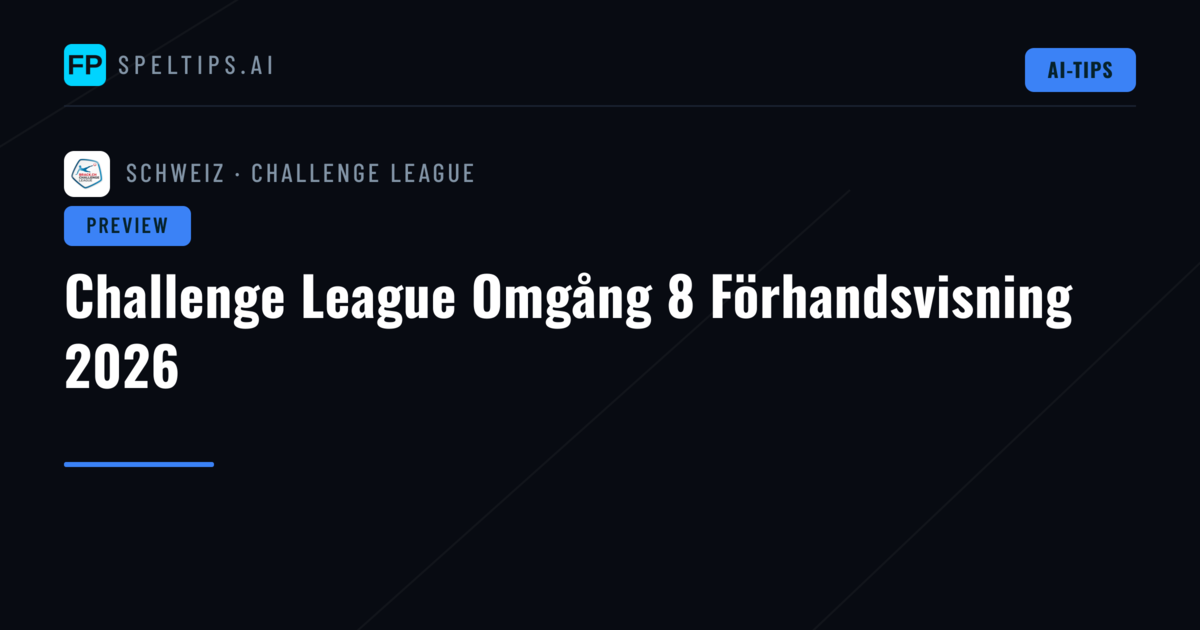 Challenge League Omgång 8 Förhandsvisning 2026