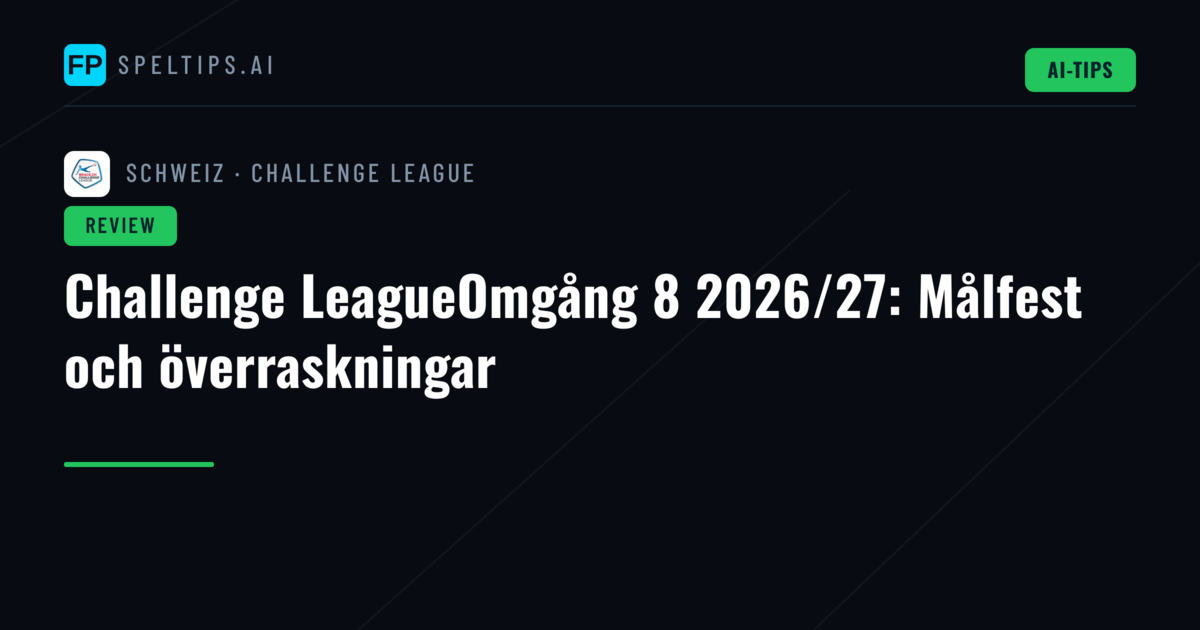 Challenge LeagueOmgång 8 2026/27: Målfest och överraskningar