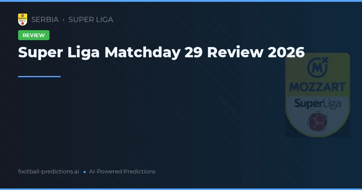 Super Liga Matchday 29 Review 2026