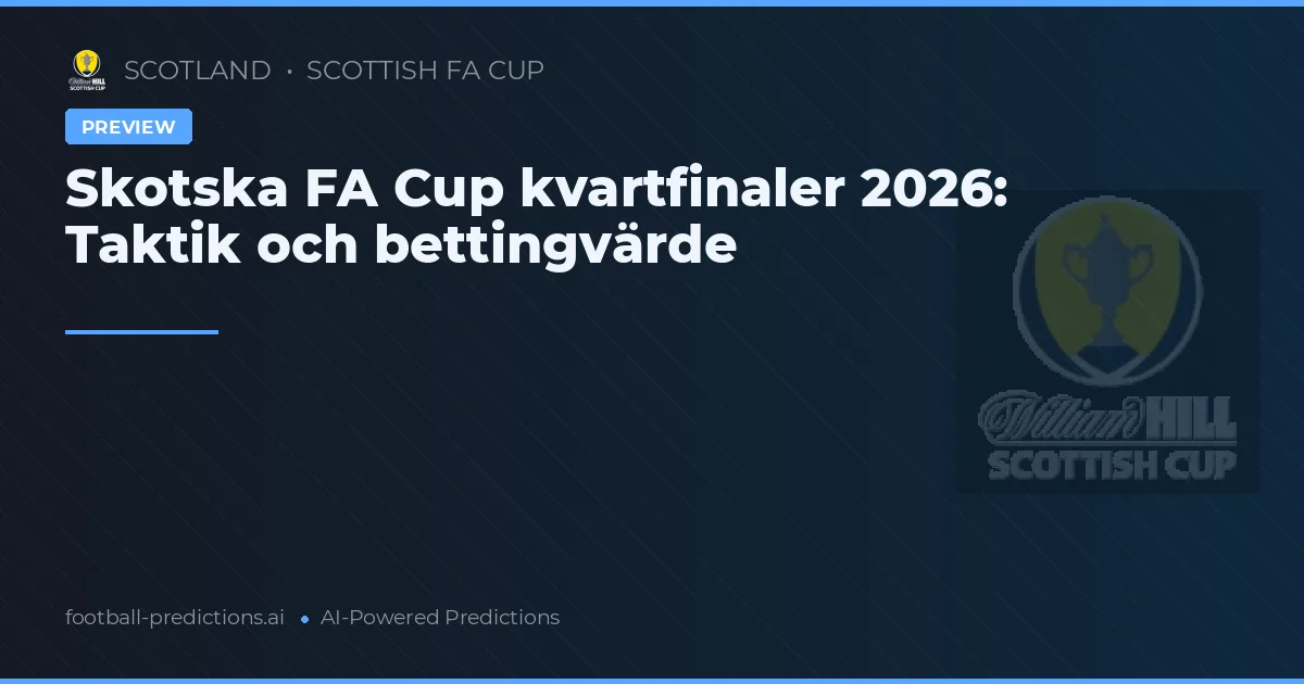 Skotska FA Cup kvartfinaler 2026: Taktik och bettingvärde