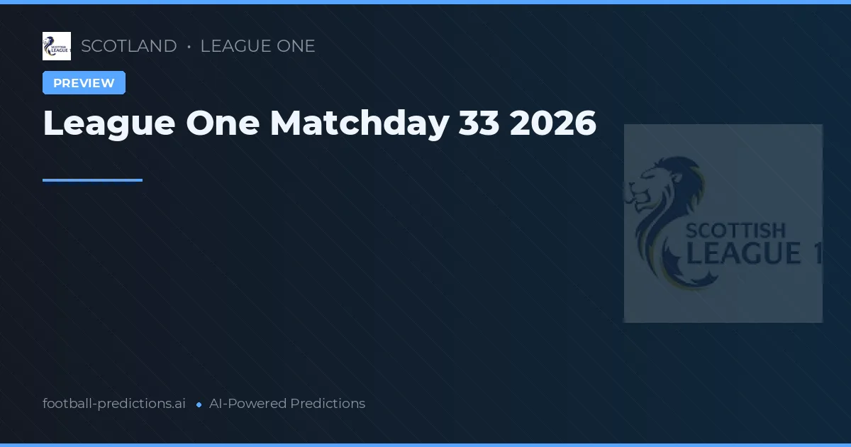 League One Matchday 33 2026
