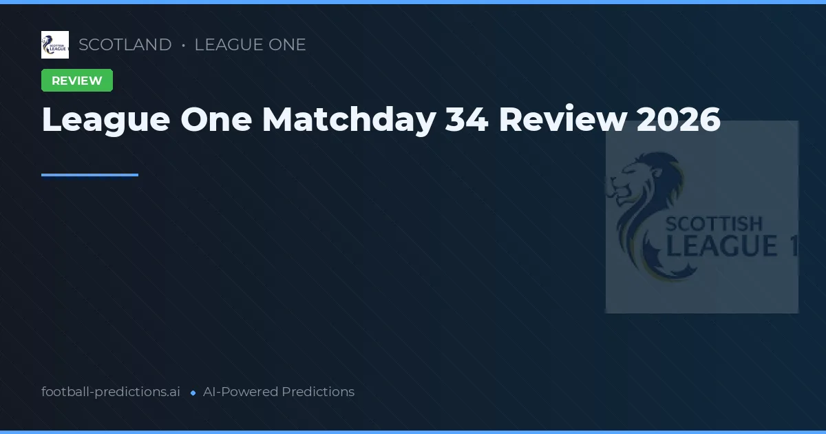 League One Matchday 34 Review 2026