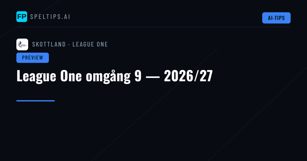 League One omgång 9 — 2026/27