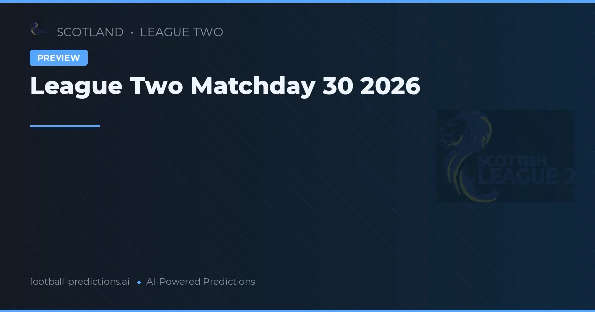 League Two Matchday 30 2026