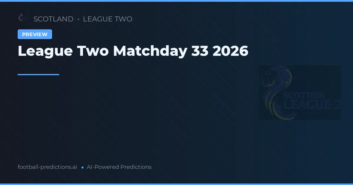 League Two Matchday 33 2026