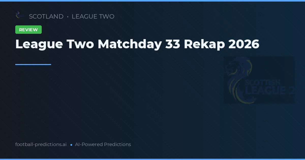 League Two Matchday 33 Rekap 2026