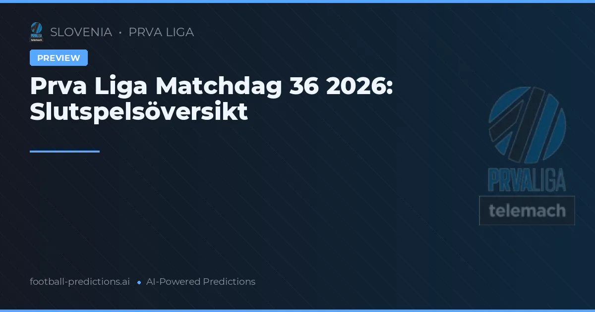 Prva Liga Matchdag 36 2026: Slutspelsöversikt