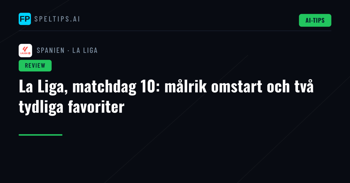 La Liga, matchdag 10: målrik omstart och två tydliga favoriter