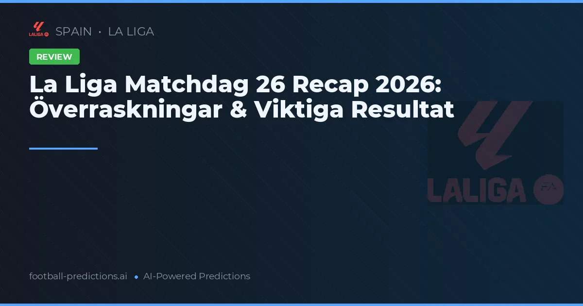 La Liga Matchdag 26 Recap 2026: Överraskningar & Viktiga Resultat