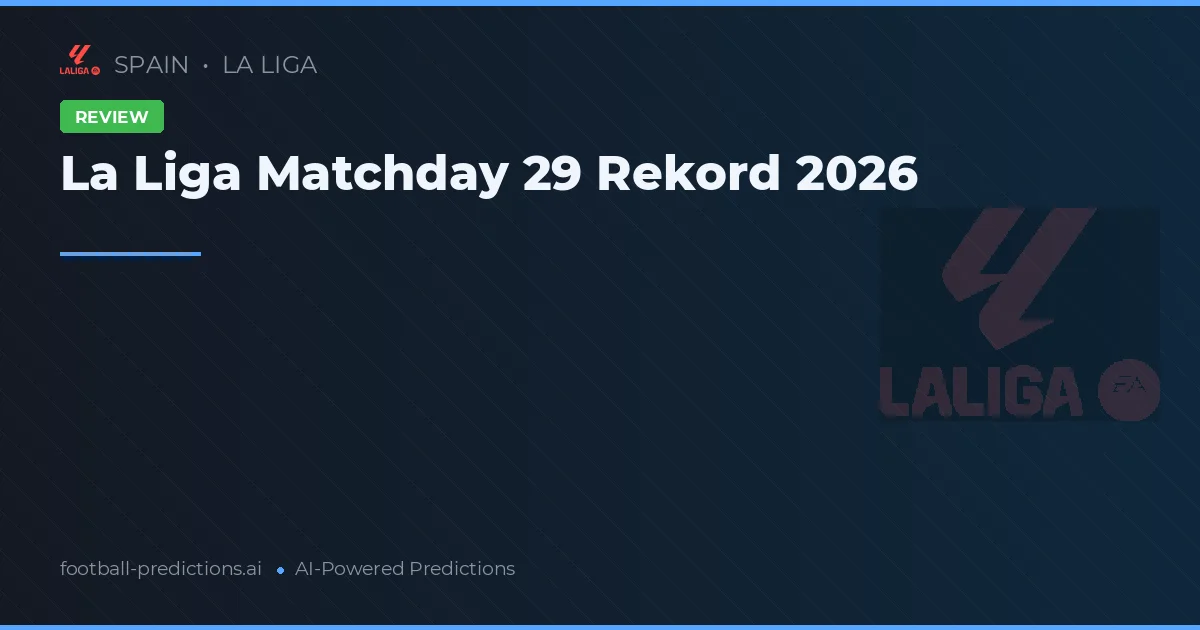 La Liga Matchday 29 Rekord 2026