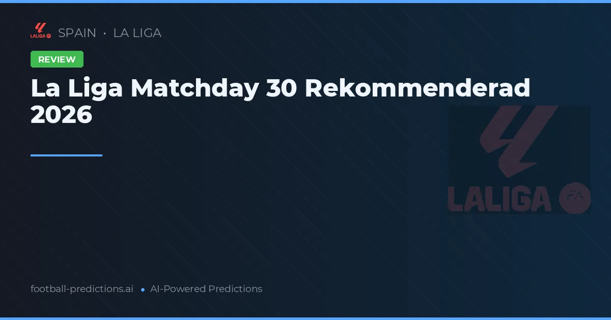 La Liga Matchday 30 Rekommenderad 2026