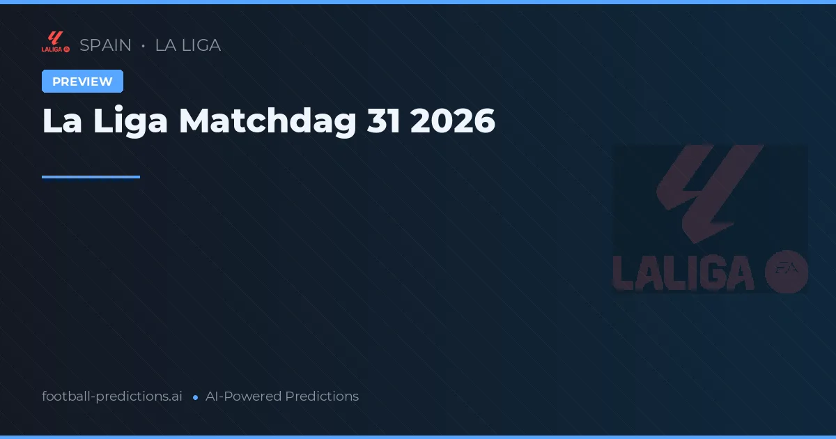 La Liga Matchdag 31 2026