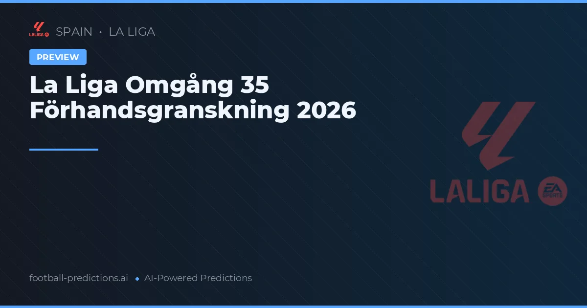 La Liga Omgång 35 Förhandsgranskning 2026