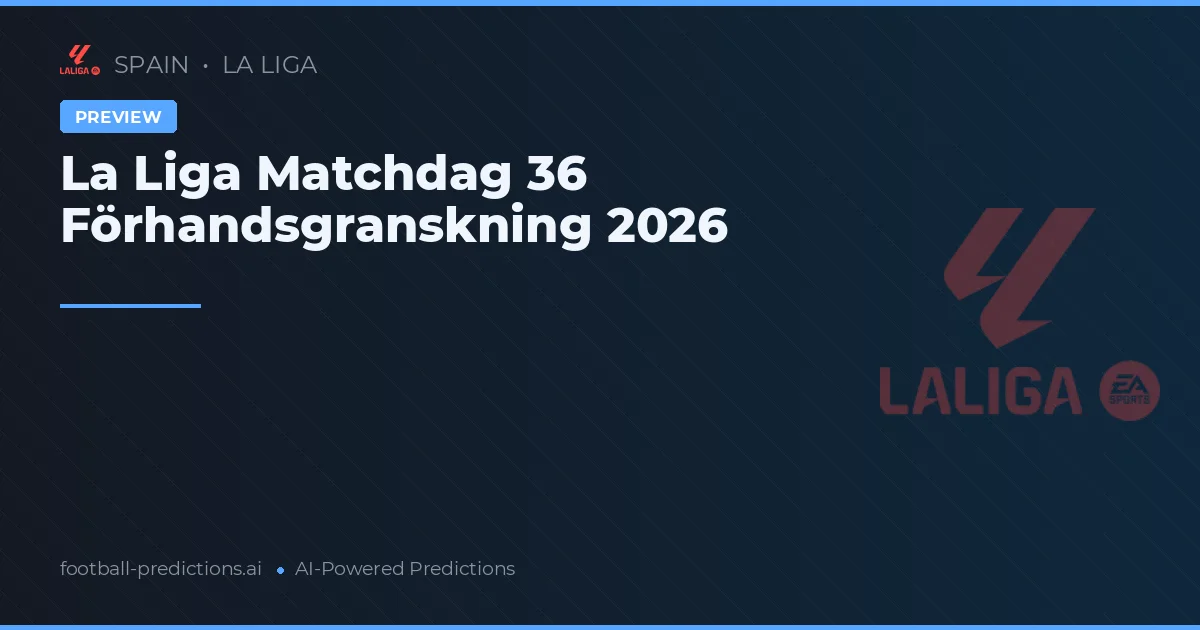 La Liga Matchdag 36 Förhandsgranskning 2026