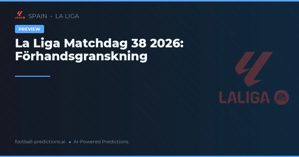 La Liga Matchdag 38 2026: Förhandsgranskning