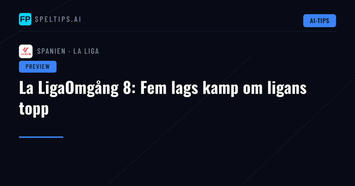 La LigaOmgång 8: Fem lags kamp om ligans topp