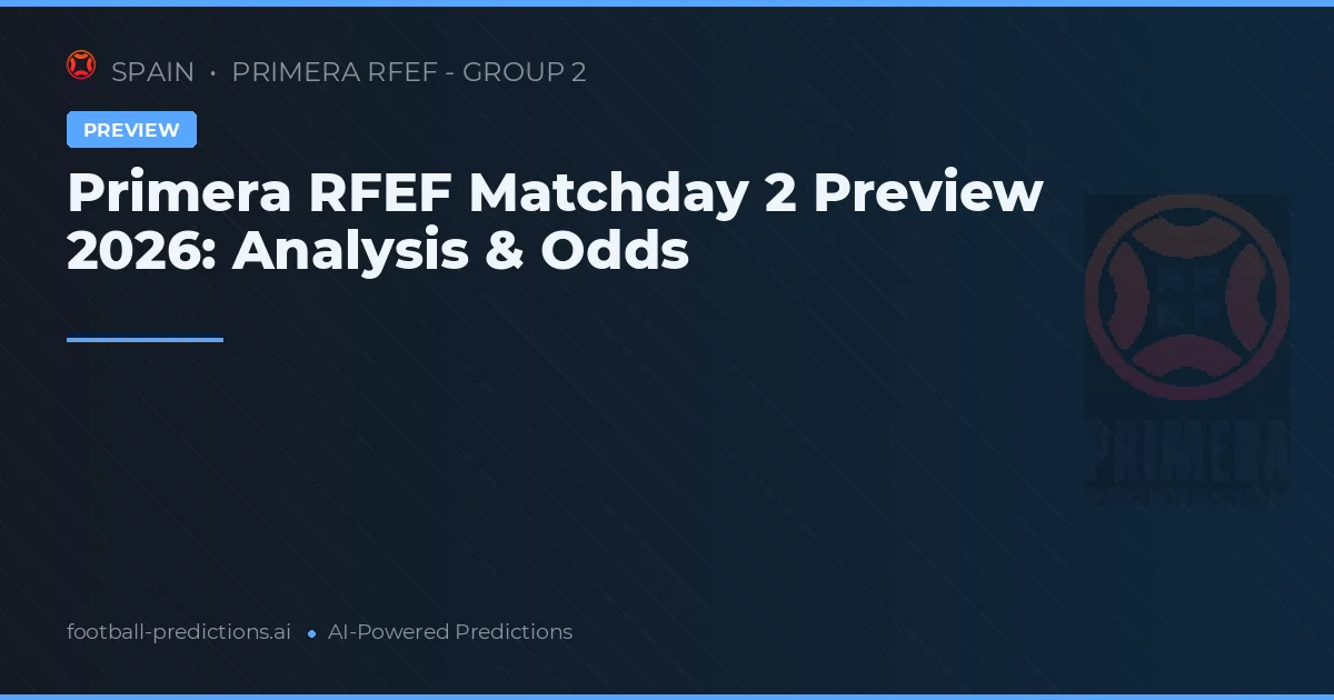 Primera RFEF Matchday 2 Preview 2026: Analysis & Odds