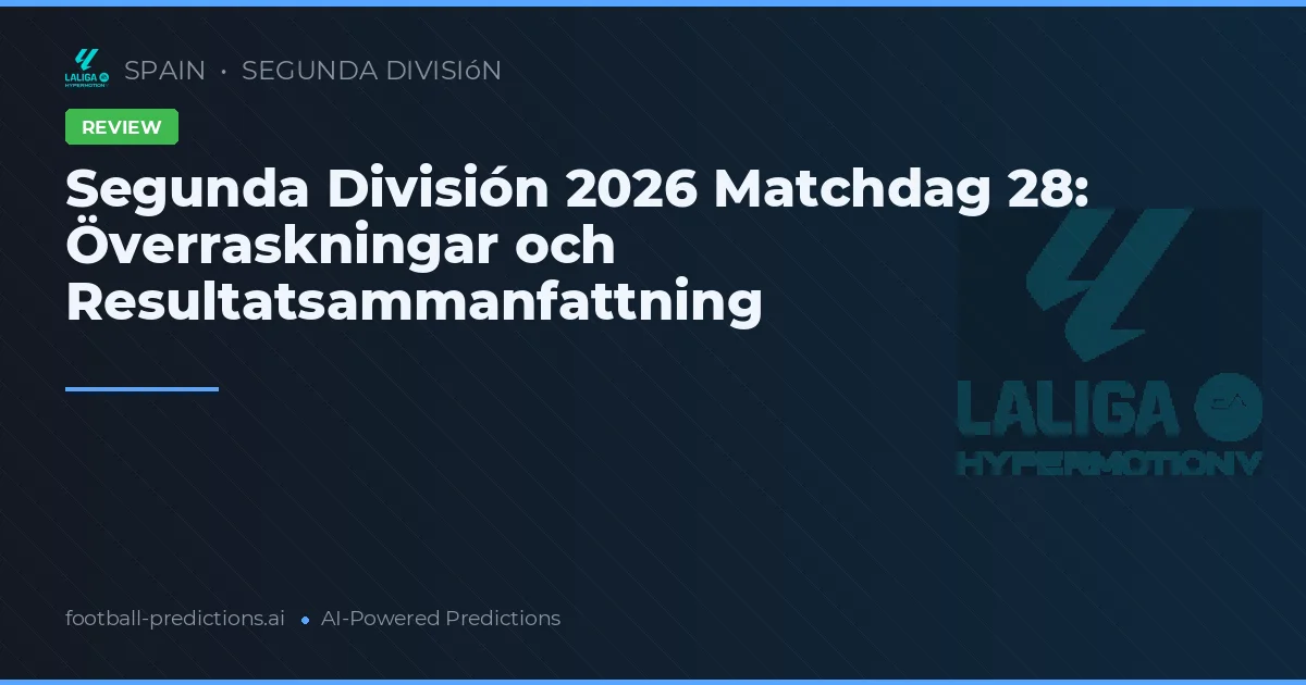 Segunda División 2026 Matchdag 28: Överraskningar och Resultatsammanfattning
